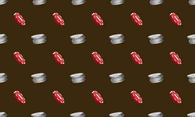 Farklı aksesuarlara sahip renkli arkaplan