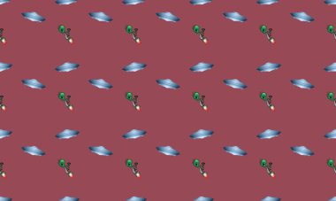 Farklı aksesuarlara sahip renkli arkaplan