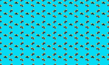 Farklı aksesuarlara sahip renkli arkaplan