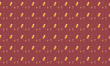 Farklı aksesuarlara sahip renkli arkaplan