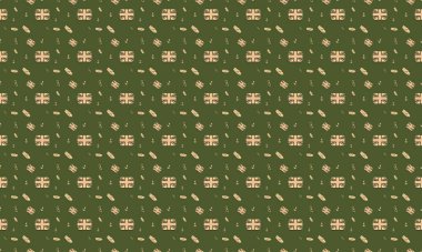 Farklı aksesuarlara sahip renkli arkaplan