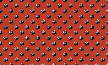 Farklı aksesuarlara sahip renkli arkaplan