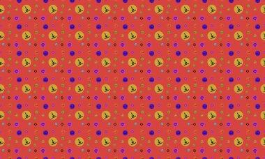 Farklı aksesuarlara sahip renkli arkaplan