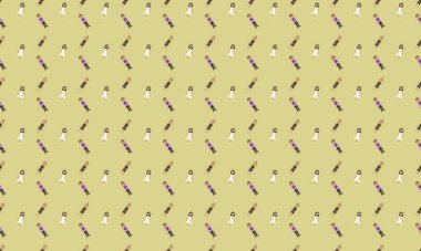 Farklı aksesuarlara sahip renkli arkaplan