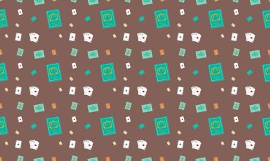 Farklı aksesuarlara sahip renkli arkaplan