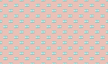 Farklı aksesuarlara sahip renkli arkaplan