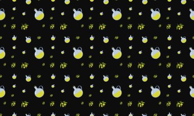 Farklı aksesuarlara sahip renkli arkaplan