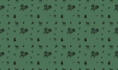 Farklı aksesuarlara sahip renkli arkaplan