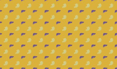 Farklı aksesuarlara sahip renkli arkaplan