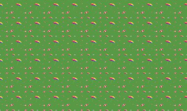 Farklı aksesuarlara sahip renkli arkaplan