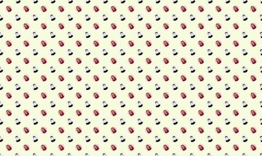 Farklı aksesuarlara sahip renkli arkaplan