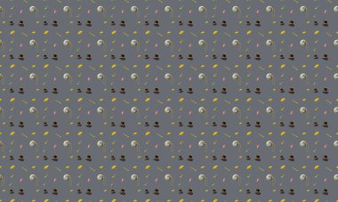 Farklı aksesuarlara sahip renkli arkaplan