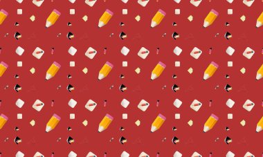 Farklı aksesuarlara sahip renkli arkaplan