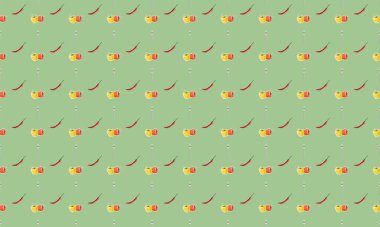 Farklı aksesuarlara sahip renkli arkaplan