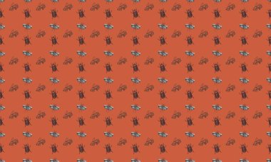 Farklı aksesuarlara sahip renkli arkaplan