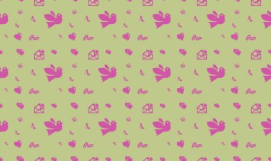 Farklı aksesuarlara sahip renkli arkaplan