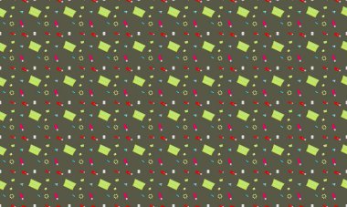 Farklı aksesuarlara sahip renkli arkaplan