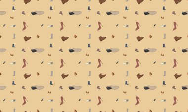 Farklı aksesuarlara sahip renkli arkaplan