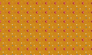 Farklı aksesuarlara sahip renkli arkaplan