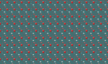 Farklı aksesuarlara sahip renkli arkaplan