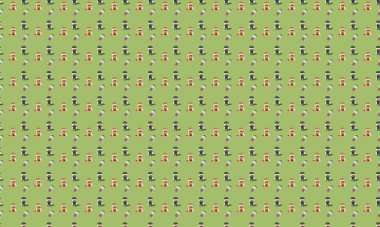 Farklı aksesuarlara sahip renkli arkaplan