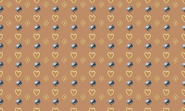 Farklı aksesuarlara sahip renkli arkaplan