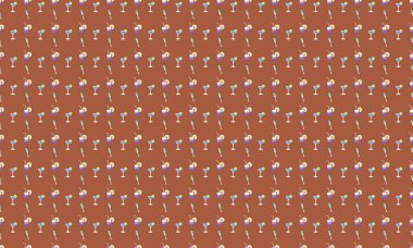 Farklı aksesuarlara sahip renkli arkaplan