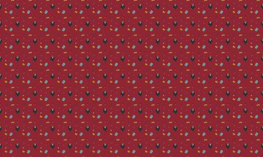 Farklı aksesuarlara sahip renkli arkaplan