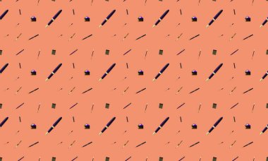 Farklı aksesuarlara sahip renkli arkaplan