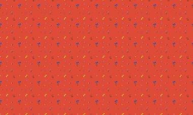 Farklı aksesuarlara sahip renkli arkaplan