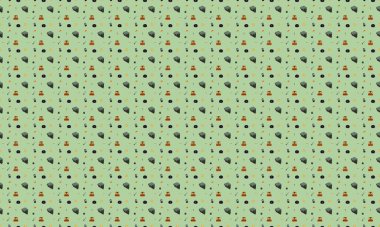 Farklı aksesuarlara sahip renkli arkaplan