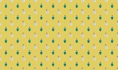 Farklı aksesuarlara sahip renkli arkaplan