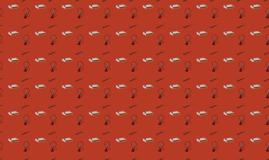 Farklı aksesuarlara sahip renkli arkaplan