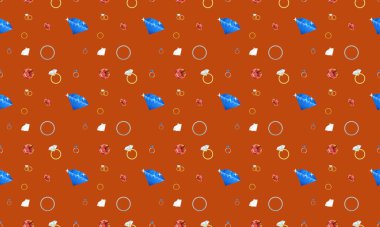 Farklı aksesuarlara sahip renkli arkaplan