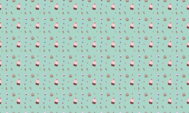 Farklı aksesuarlara sahip renkli arkaplan