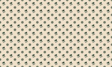 Farklı aksesuarlara sahip renkli arkaplan