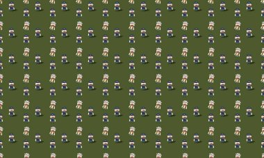 Farklı aksesuarlara sahip renkli arkaplan