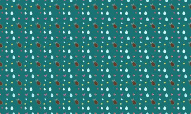 Farklı aksesuarlara sahip renkli arkaplan