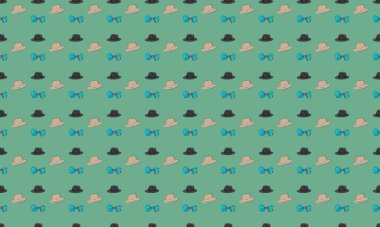 Farklı aksesuarlara sahip renkli arkaplan