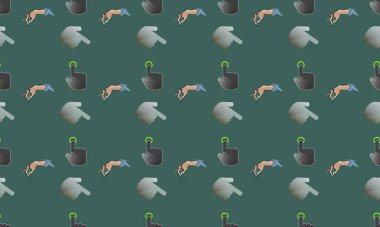 Farklı aksesuarlara sahip renkli arkaplan