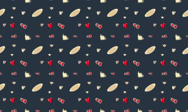 Farklı aksesuarlara sahip renkli arkaplan