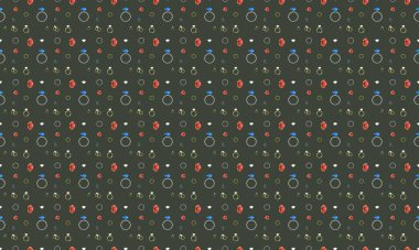 Farklı aksesuarlara sahip renkli arkaplan