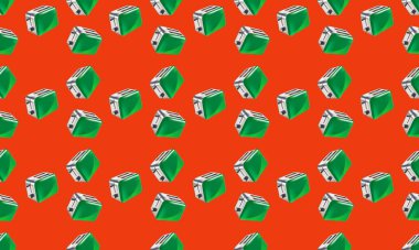 Farklı aksesuarlara sahip renkli arkaplan