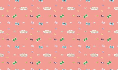 Farklı aksesuarlara sahip renkli arkaplan