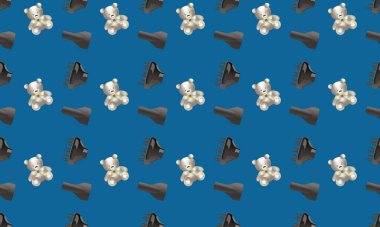 Farklı aksesuarlara sahip renkli arkaplan