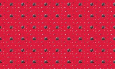 Farklı aksesuarlara sahip renkli arkaplan