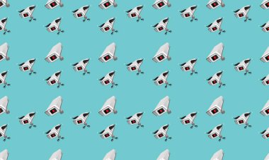 Farklı aksesuarlara sahip renkli arkaplan