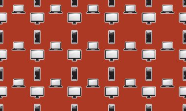 Farklı aksesuarlara sahip renkli arkaplan