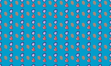 Farklı aksesuarlara sahip renkli arkaplan