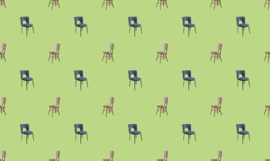 Farklı aksesuarlara sahip renkli arkaplan